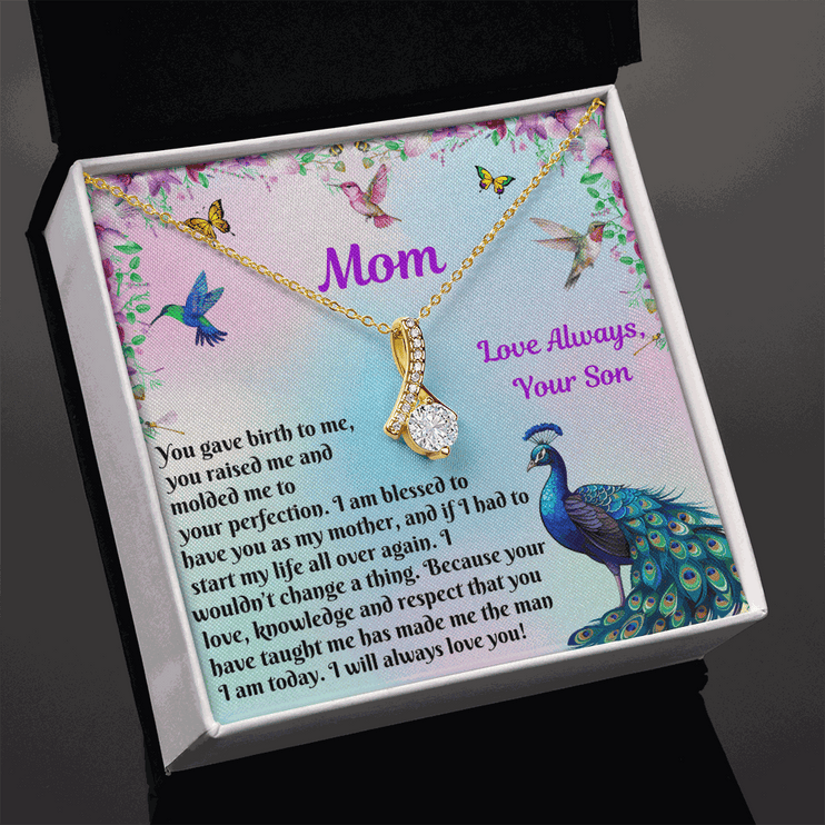 Alluring Beauty Necklace for MOM from SON "I am blessed"