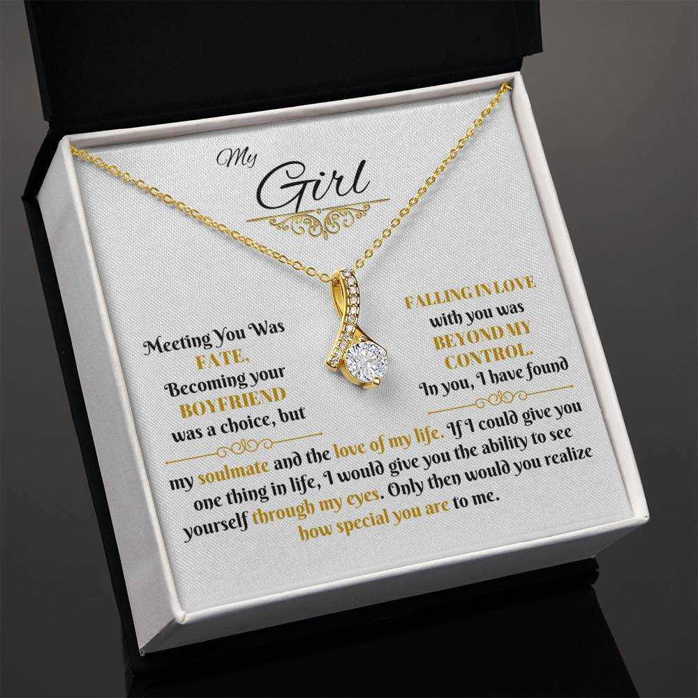 yellow gold alluring beauty necklace in a soft box tilted up