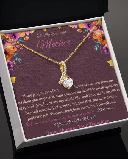 yellow gold alluring beauty necklace in soft box