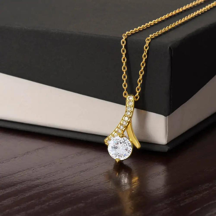 yellow gold alluring beauty necklace on a two-tone box