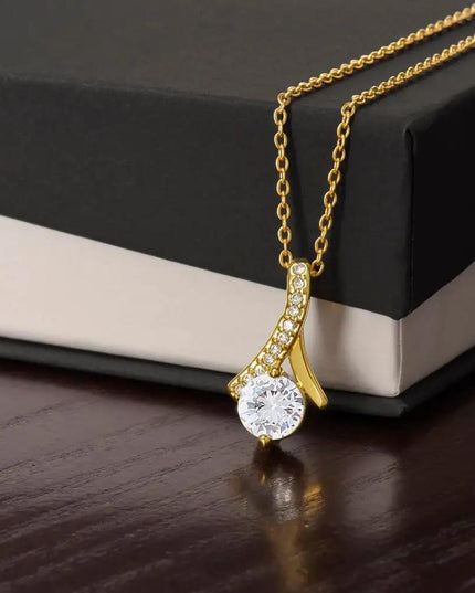 yellow gold alluring beauty necklace on top two-tone box