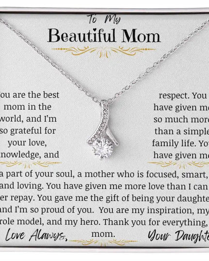 a white gold alluring beauty necklace up close