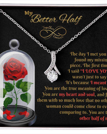 white gold alluring beauty necklace in soft box up close