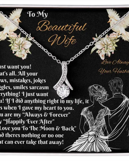 white gold alluring beauty necklace in two-tone box