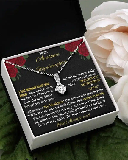 white gold alluring beauty necklace on a two-tone box angled left