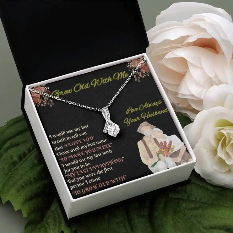 white gold alluring beauty necklace in two-tone box angled left