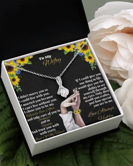 white gold alluring beauty necklace in two-tone box angled left