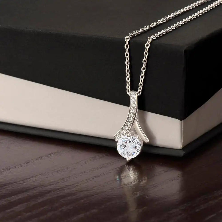 white gold alluring beauty necklace on two-tone box