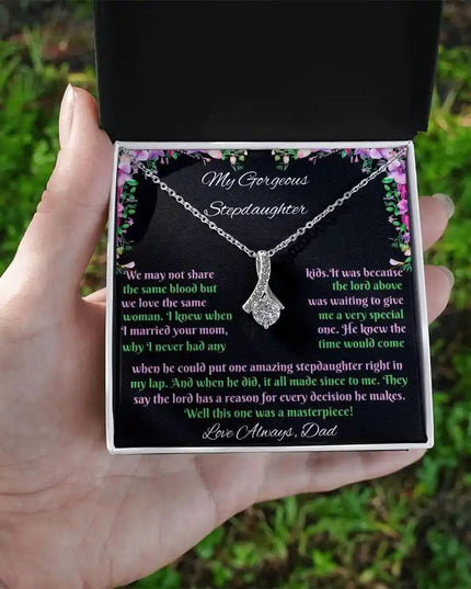 white gold alluring beauty necklace in two-tone box in hand