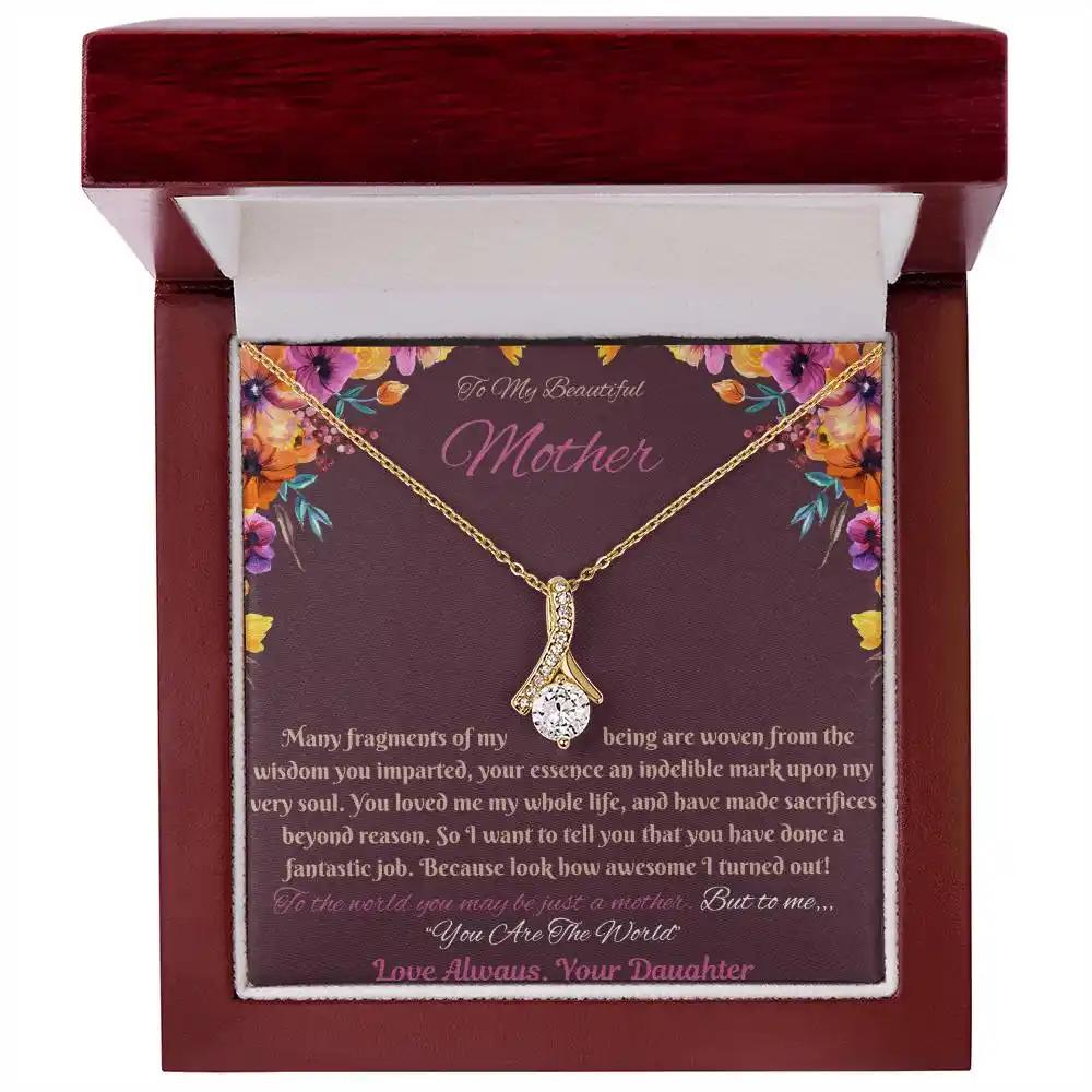 yellow gold alluring beauty necklace in mahogany box