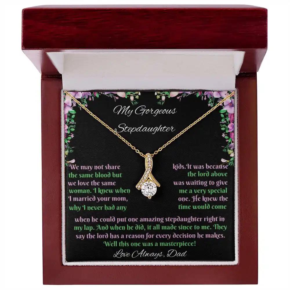 yellow gold alluring beauty necklace in mahogany box