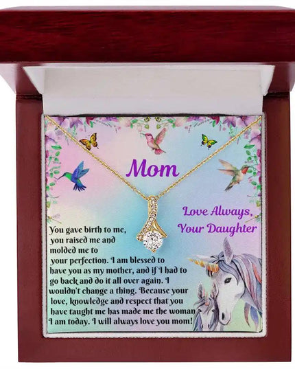 yellow gold alluring beauty necklace in mahogany box
