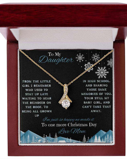 yellow gold alluring beauty necklace in luxury box up close