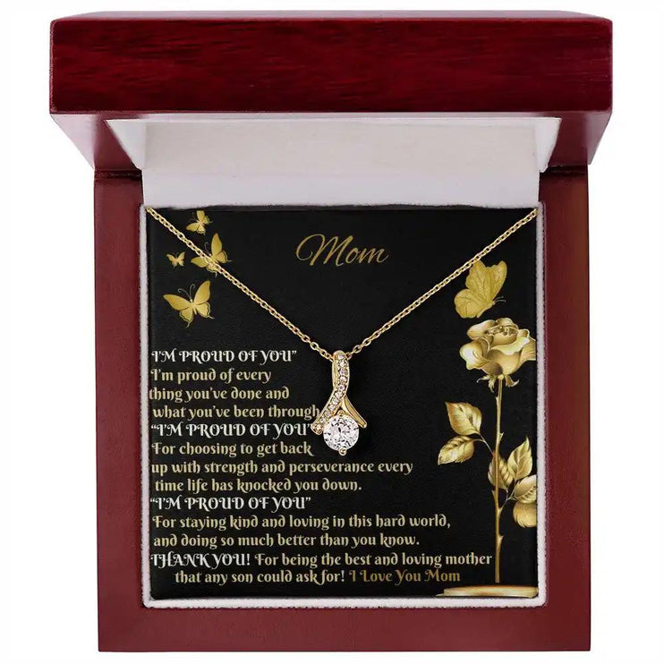 yellow gold alluring beauty necklace in mahogany box