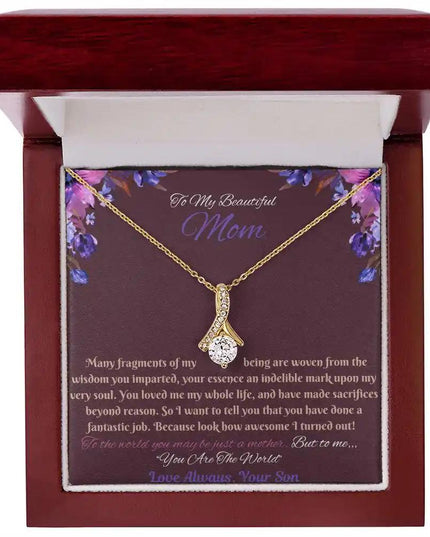 yellow gold alluring beauty necklace in mahogany box