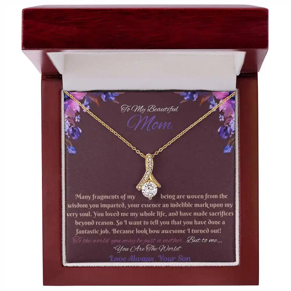 yellow gold alluring beauty necklace in mahogany box