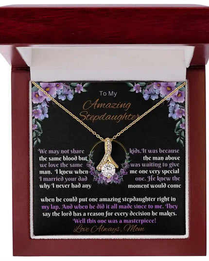 yellow gold alluring beauty necklace in a mahogany box