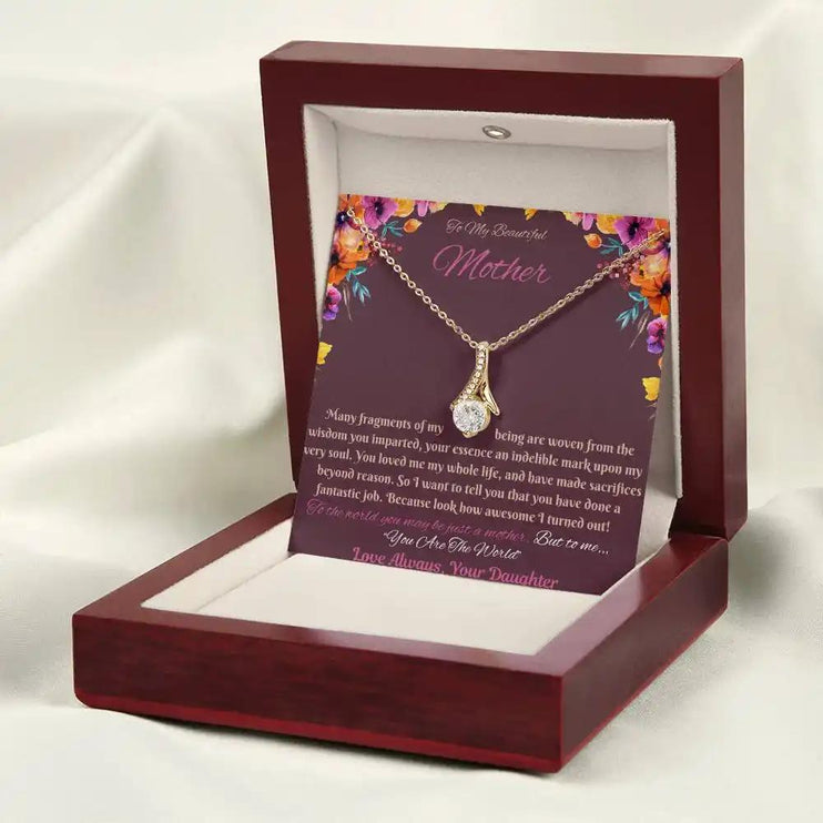 yellow gold alluring beauty necklace in mahogany box