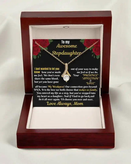 yellow gold alluring beauty necklace mahogany box front forward