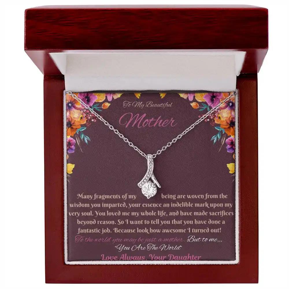 white gold alluring beauty necklace in mahogany box