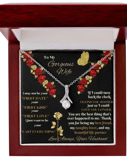 white gold alluring beauty necklace in mahogany box