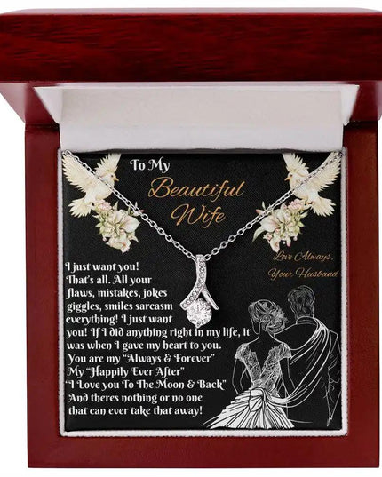 white gold alluring beauty necklace in two-tone box