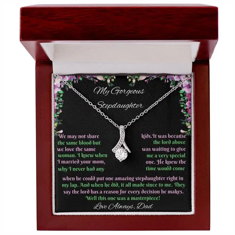 white gold alluring beauty necklace in mahogany box