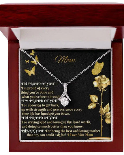 white gold alluring beauty necklace in mahogany box