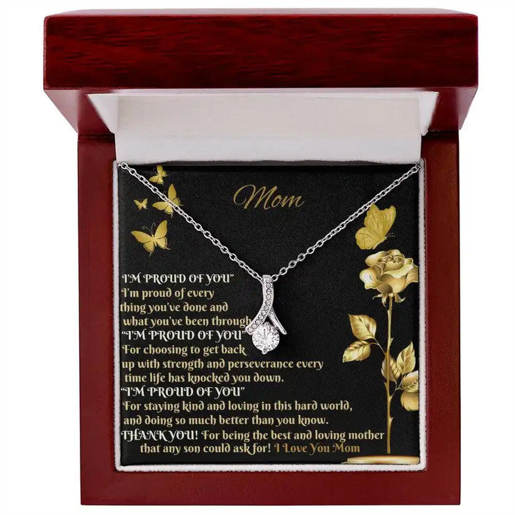 white gold alluring beauty necklace in mahogany box