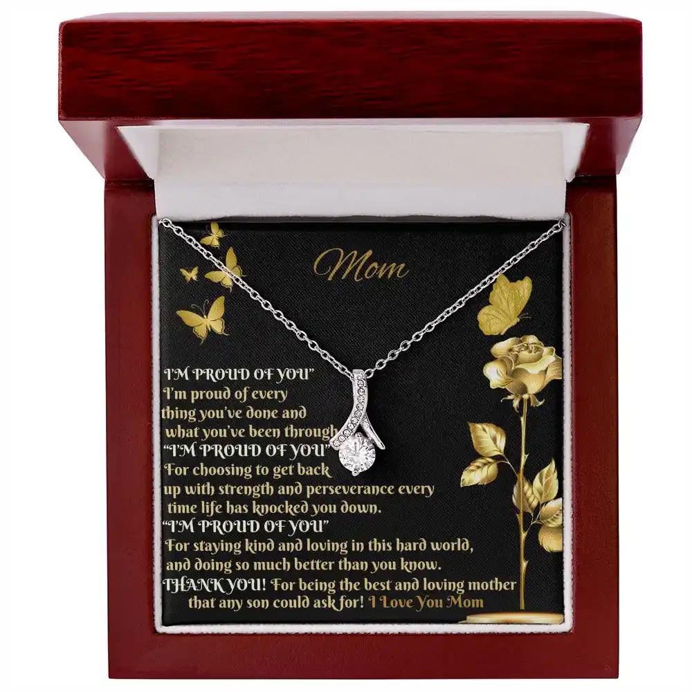 white gold alluring beauty necklace in mahogany box