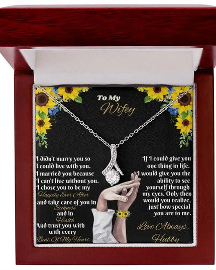 white gold alluring beauty necklace in mahogany box