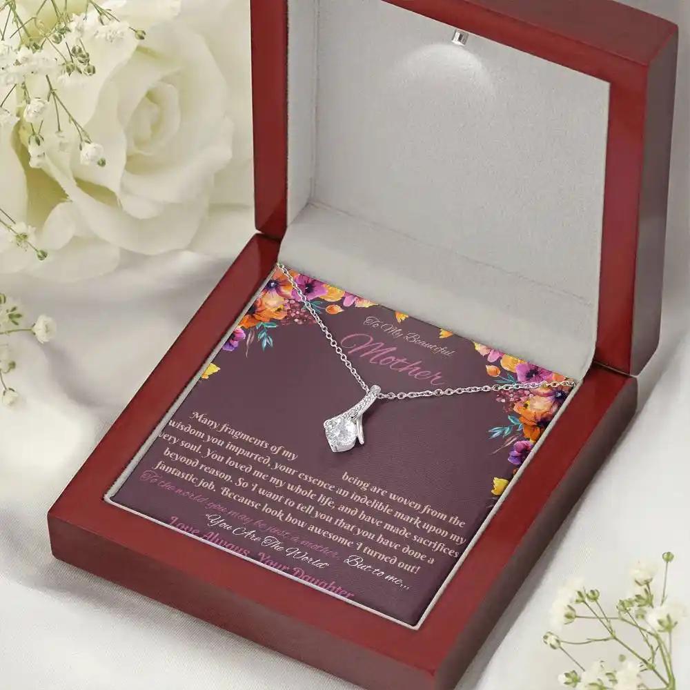 white gold alluring beauty necklace in mahogany box