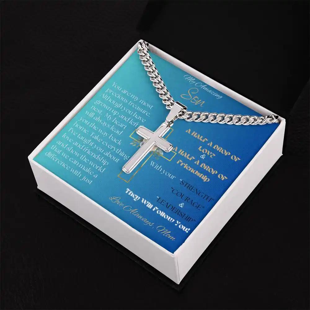 Personalized Cross on Cuban Link Chain