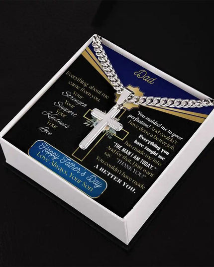 Cuban Chain Necklace showing in two-tone box.