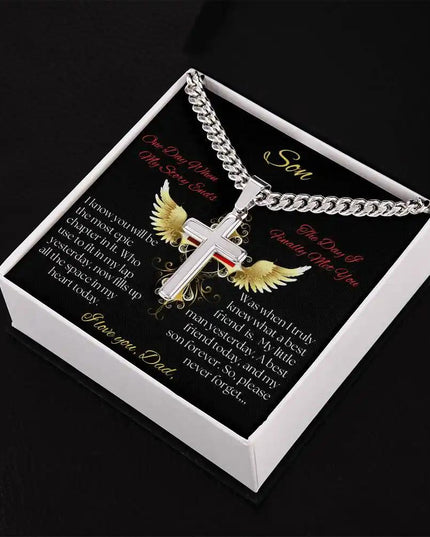 Personalized Cross on Cuban Link Chain