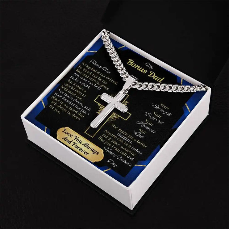 Cuban Chain Necklace in two-tone box right angle.