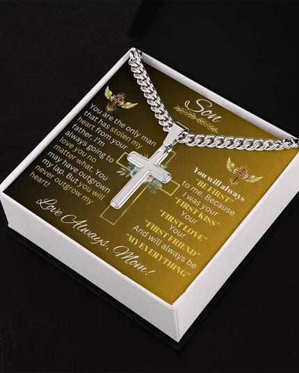 Personalized Cross on Cuban Link Chain