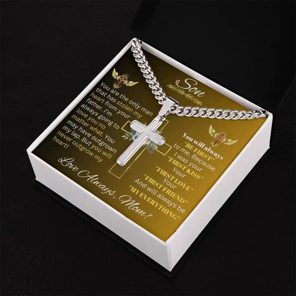 Personalized Cross on Cuban Link Chain