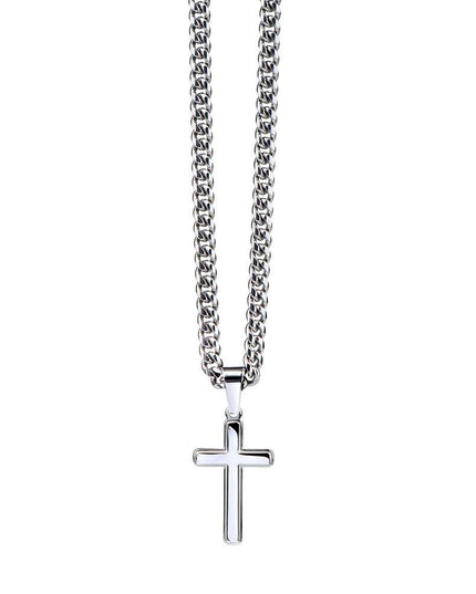 Cuban Link Chain with Personalized Cross hanging back side
