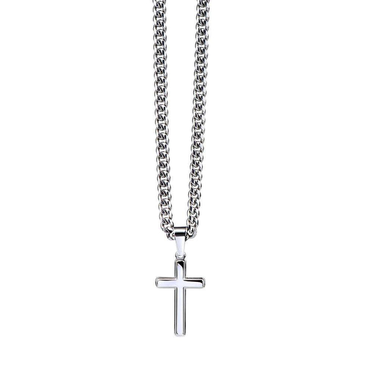 Cuban Link Chain with Personalized Cross hanging back side