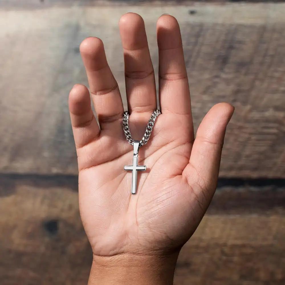 Personalized Cross on Cuban Link Chain