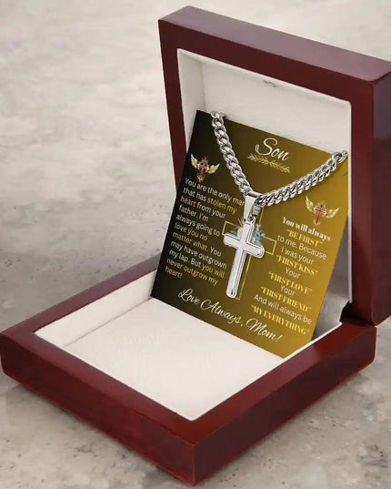 Personalized Cross on Cuban Link Chain