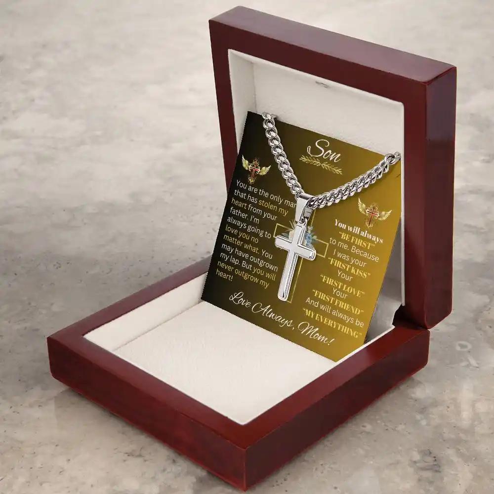 Personalized Cross on Cuban Link Chain