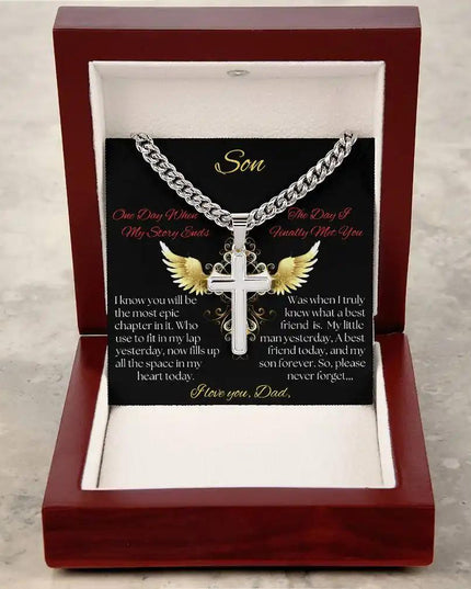 Personalized Cross on Cuban Link Chain