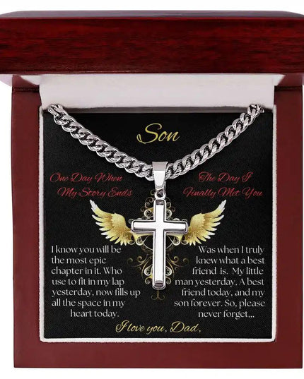 Personalized Cross on Cuban Link Chain