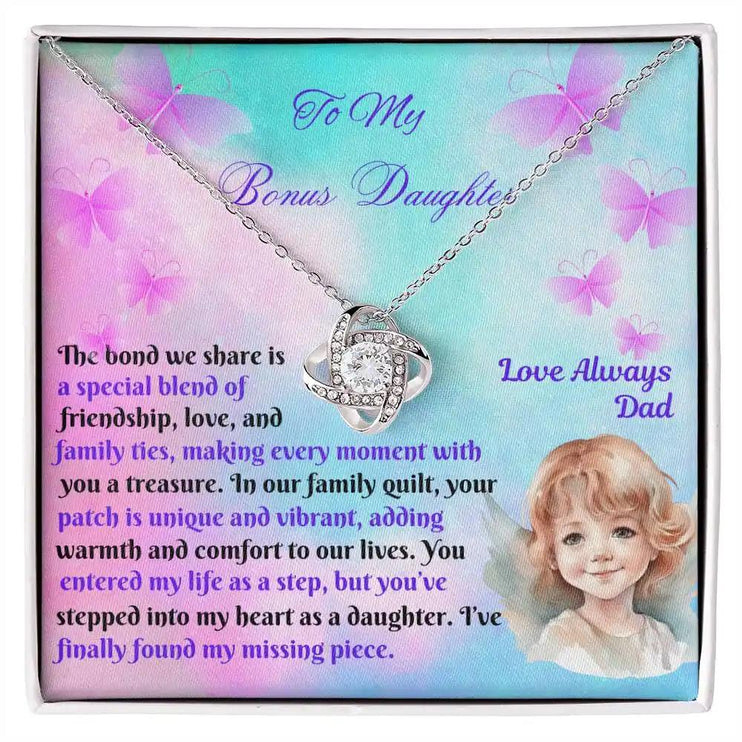white gold love knot necklace two-tone box