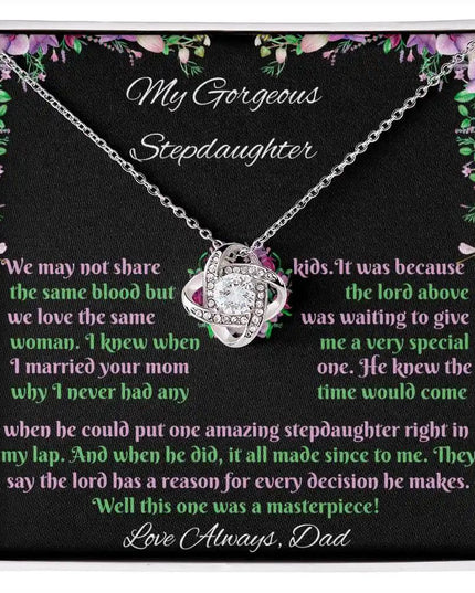 white gold love knot necklace two-tone box