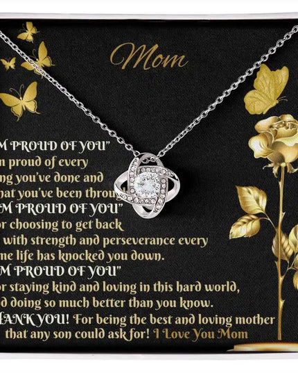 white gold love knot necklace 