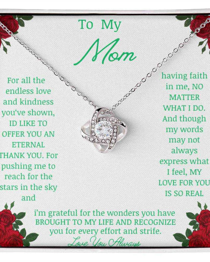 Love Knot Necklace with white gold pendant in a two-tone box angle 1
