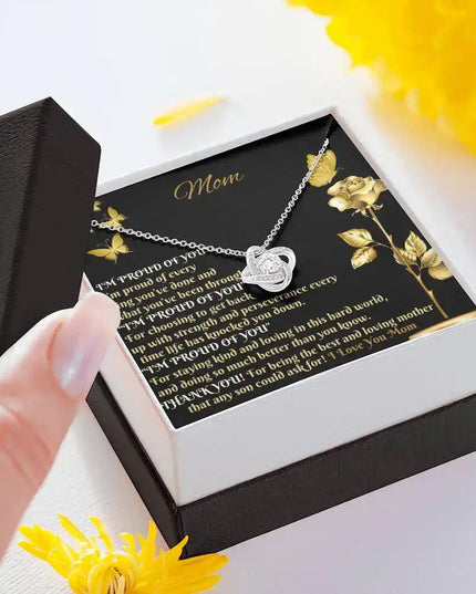 white gold love knot necklace 